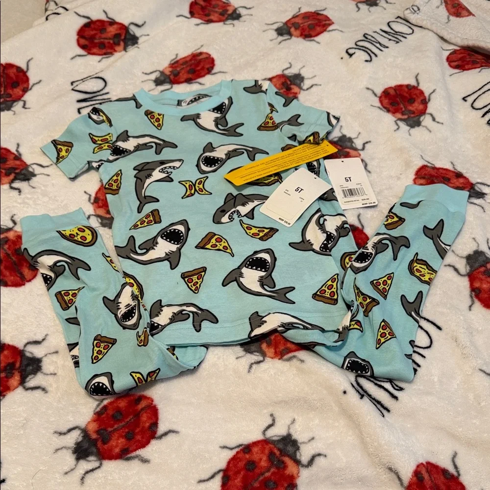 Hurley Shark and Pizza Print Baby Pajamas - Picture 1 of 7